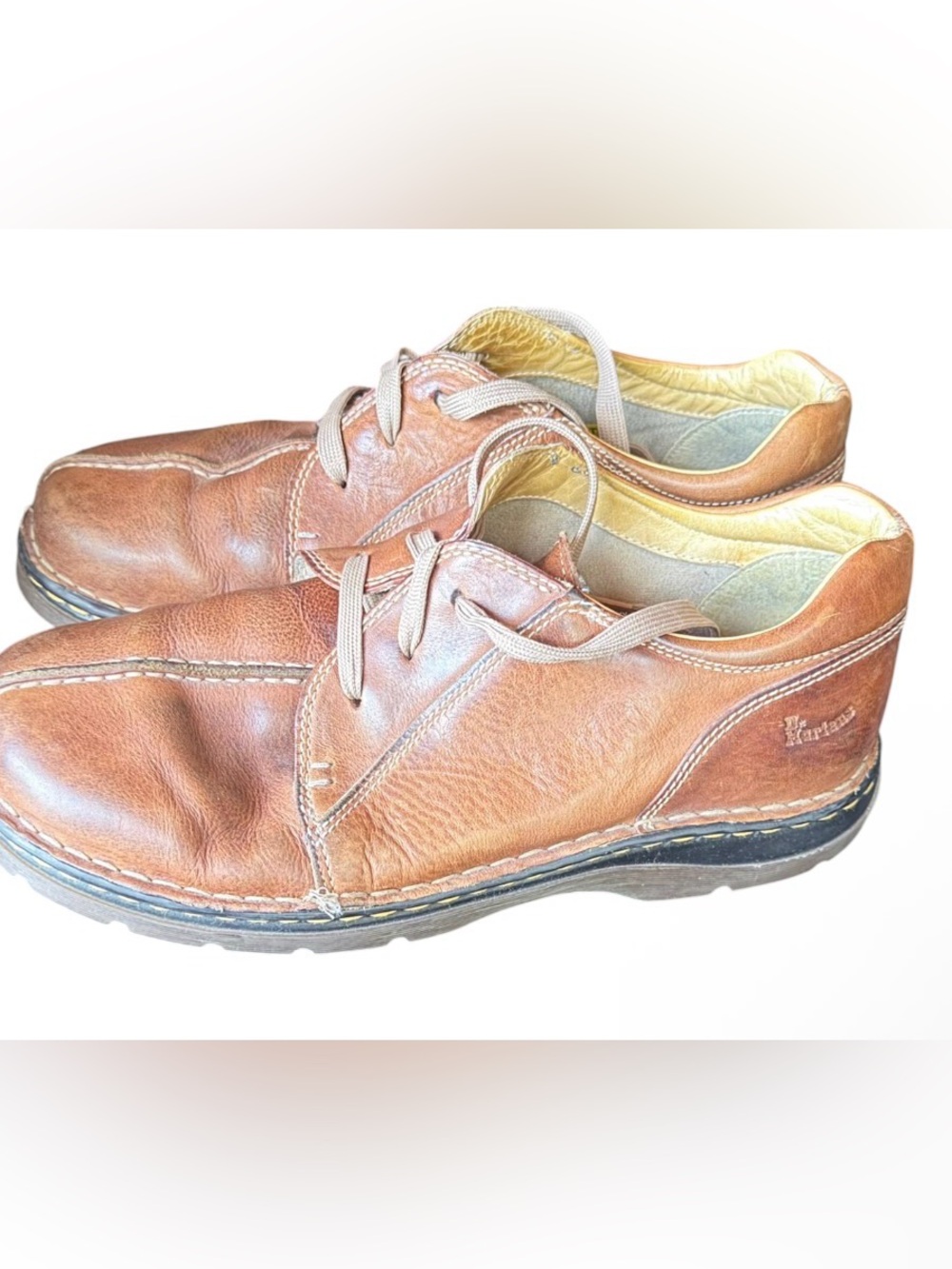 Dr. Martens Mens 11232 Brown Leather Split-toe Oxford Shoess Y2K Chunky Size 12